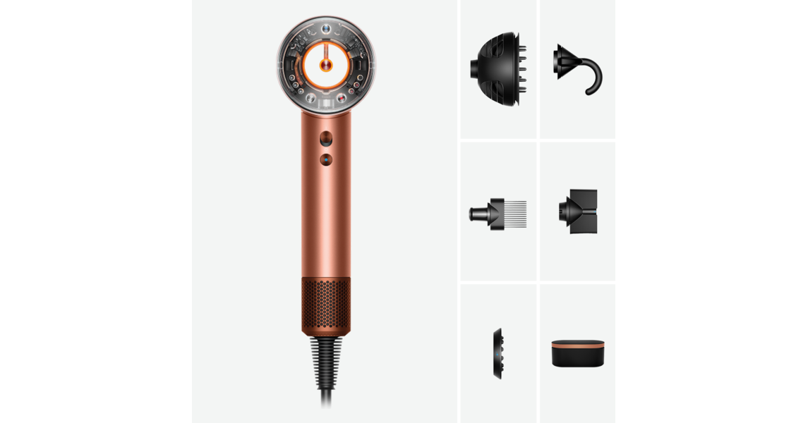 Uscător de păr Dyson Supersonic Nural HD16, Amber silk / Pink