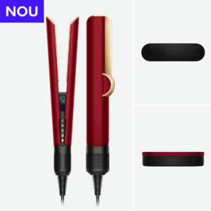 dyson airstrait rosu cu accesorii si caseta de NOU