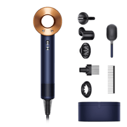 GIFT EDITION Uscător de păr Dyson Supersonic HD07, Albastru de Prusia/Cupru intens + Perie și pieptene + Cutie depozitare