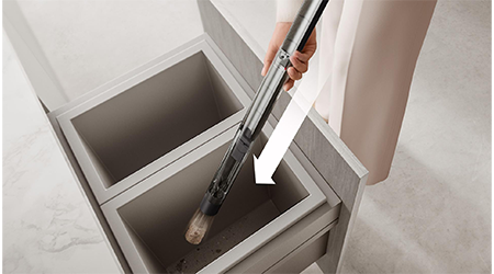 Golire igienică a recipientului de praf